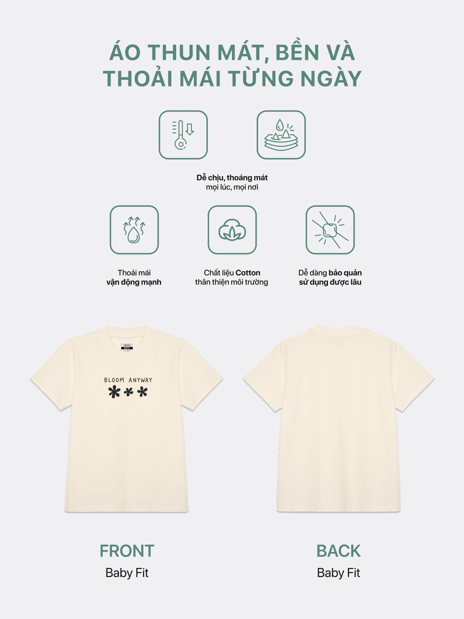 Áo thun Nữ Baby Fit Graphic BST Lovely Notes LIMEORANGE