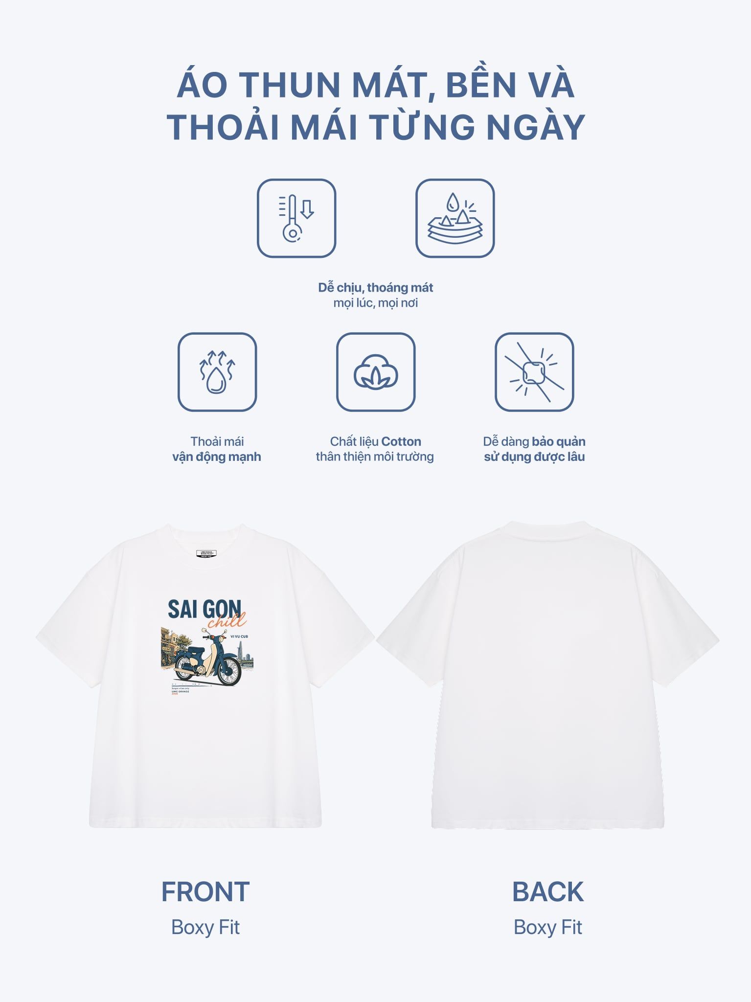 Áo Thun Boxy Fit Graphic Sài Gòn Chill LIMEORANGE