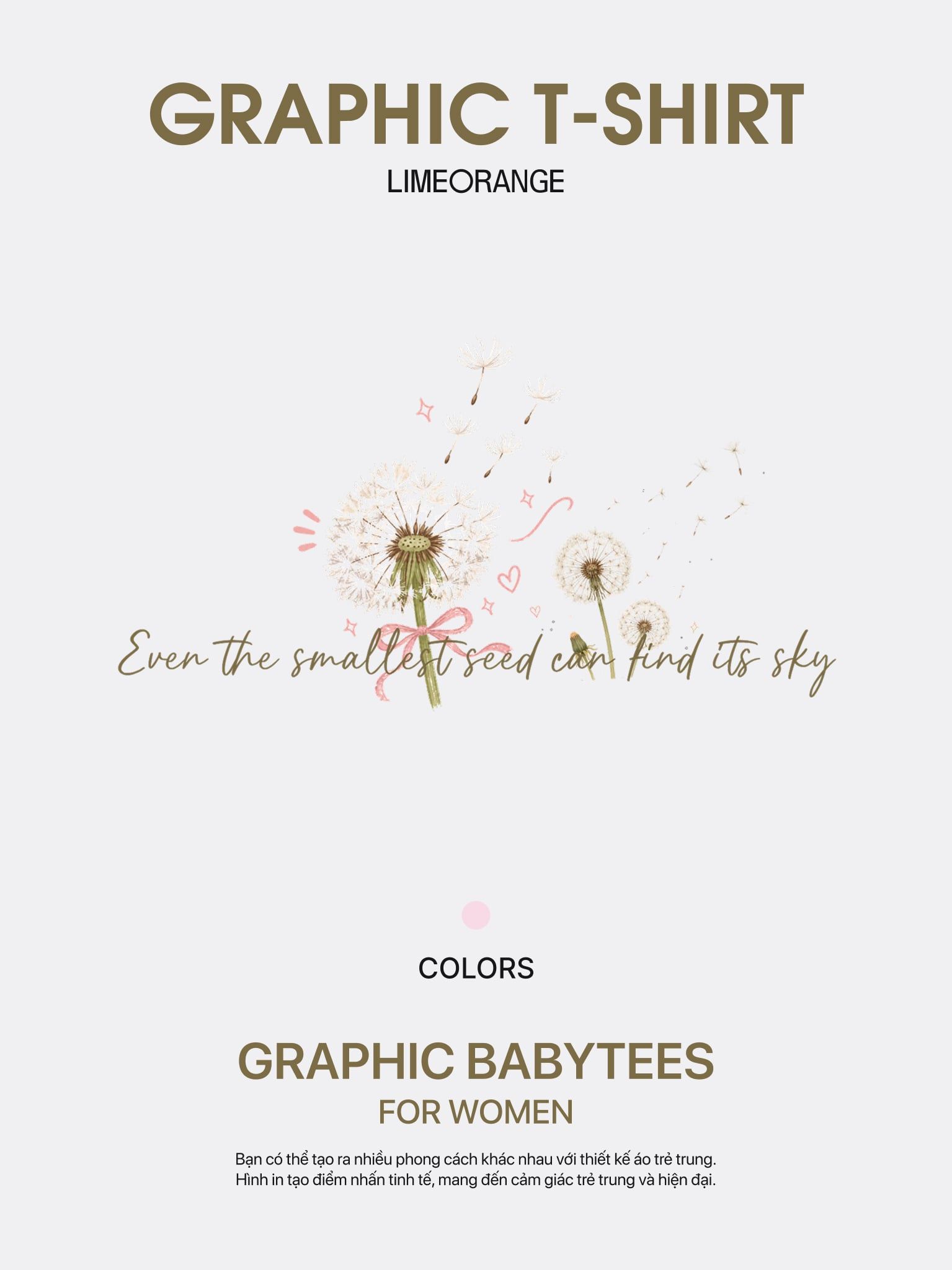 Áo Thun Nữ Baby fit Graphic BST Lovely Notes LIMEORANGE
