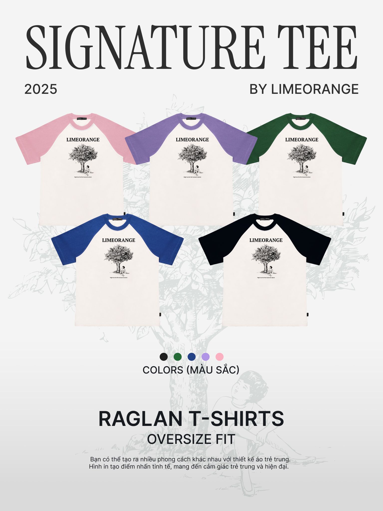 Áo thun Unisex phối tay raglan - Unisex Signature Tee