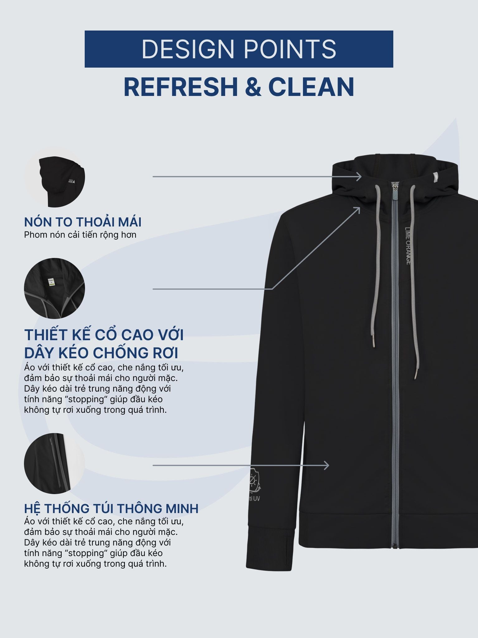 ÁO KHOÁC COTTON NAM CHỐNG NẮNG 99,8% - HOODIE A7 for Men