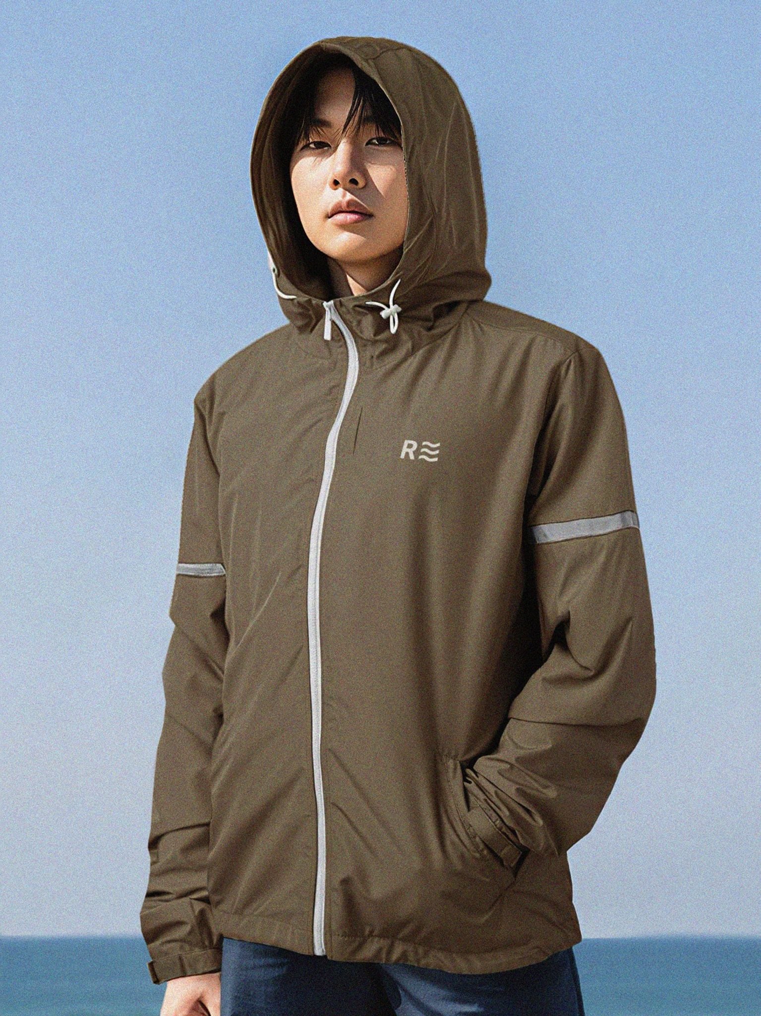 Áo khoác dù phản quang - Windstopper 8 for Men - Nâu Đậm