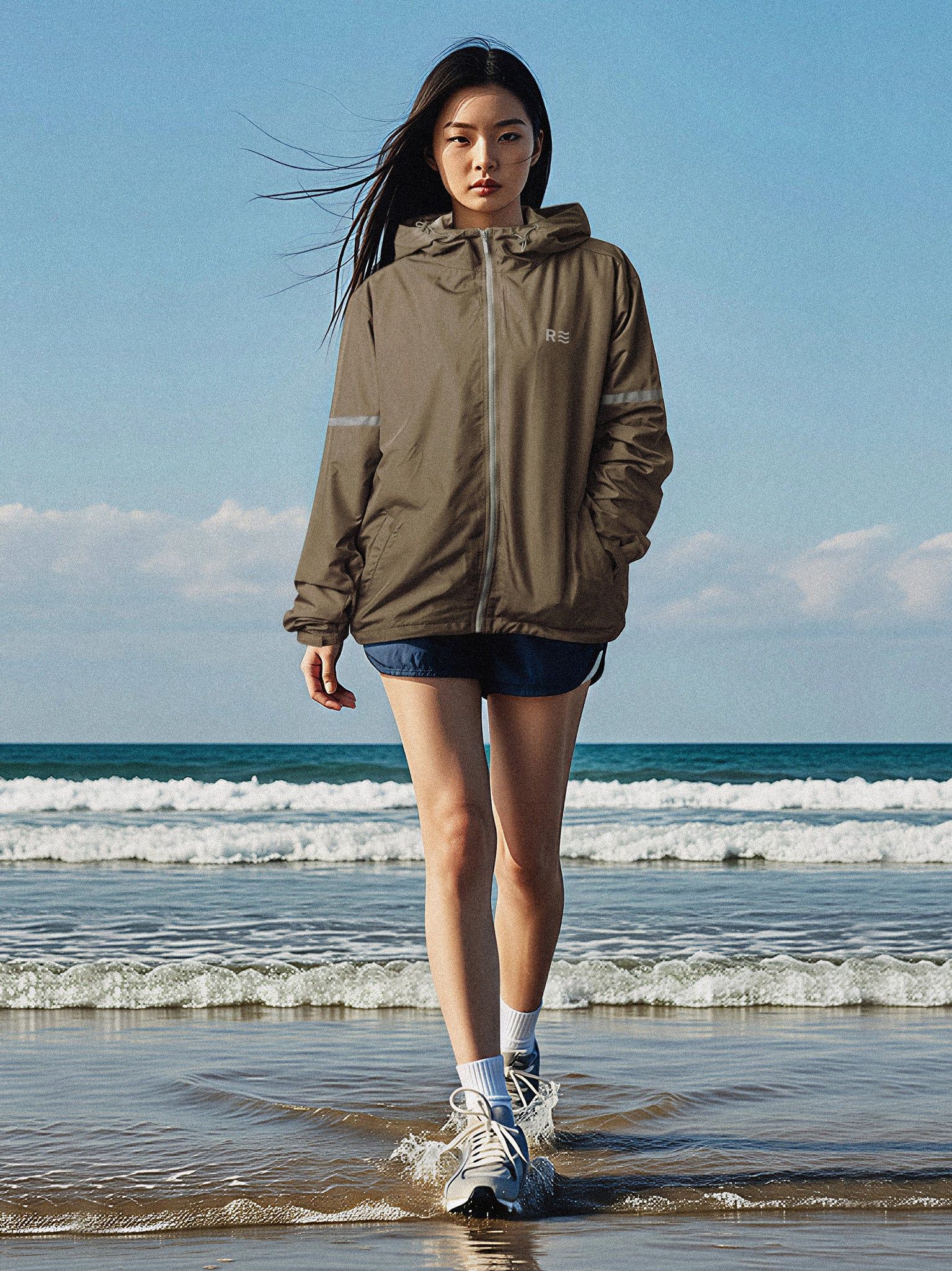 Áo khoác dù phản quang - Windstopper 8 for Women - Nâu Đậm