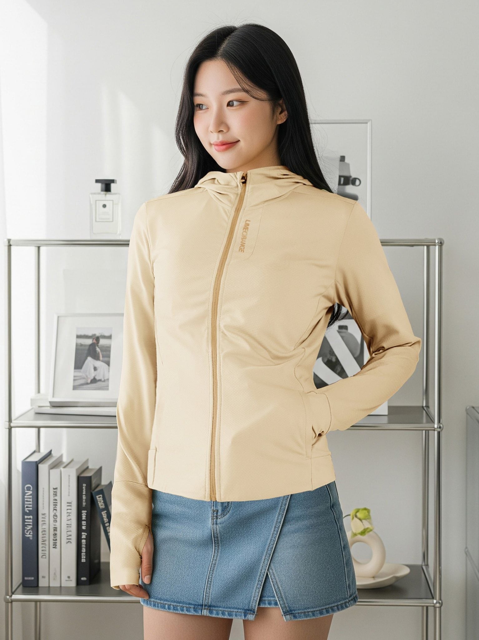 Áo khoác chống nắng, kháng khuẩn - AIR HOODIE HARDSKIN 3 - Nâu Nhạt