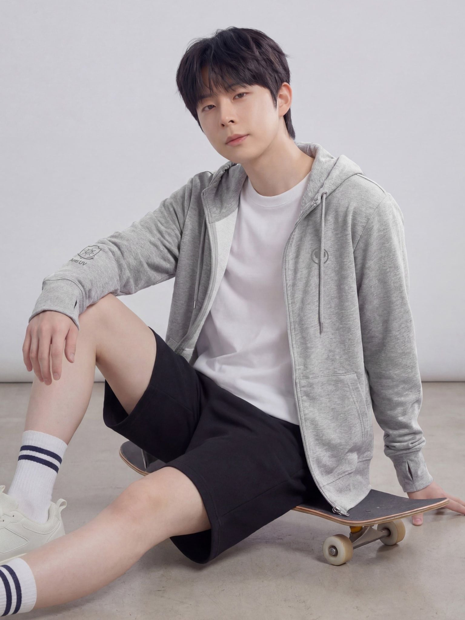 ÁO KHOÁC COTTON NAM CHỐNG NẮNG 99,95% HOODIE WINGS – LIMEORANGE - Melange Xám