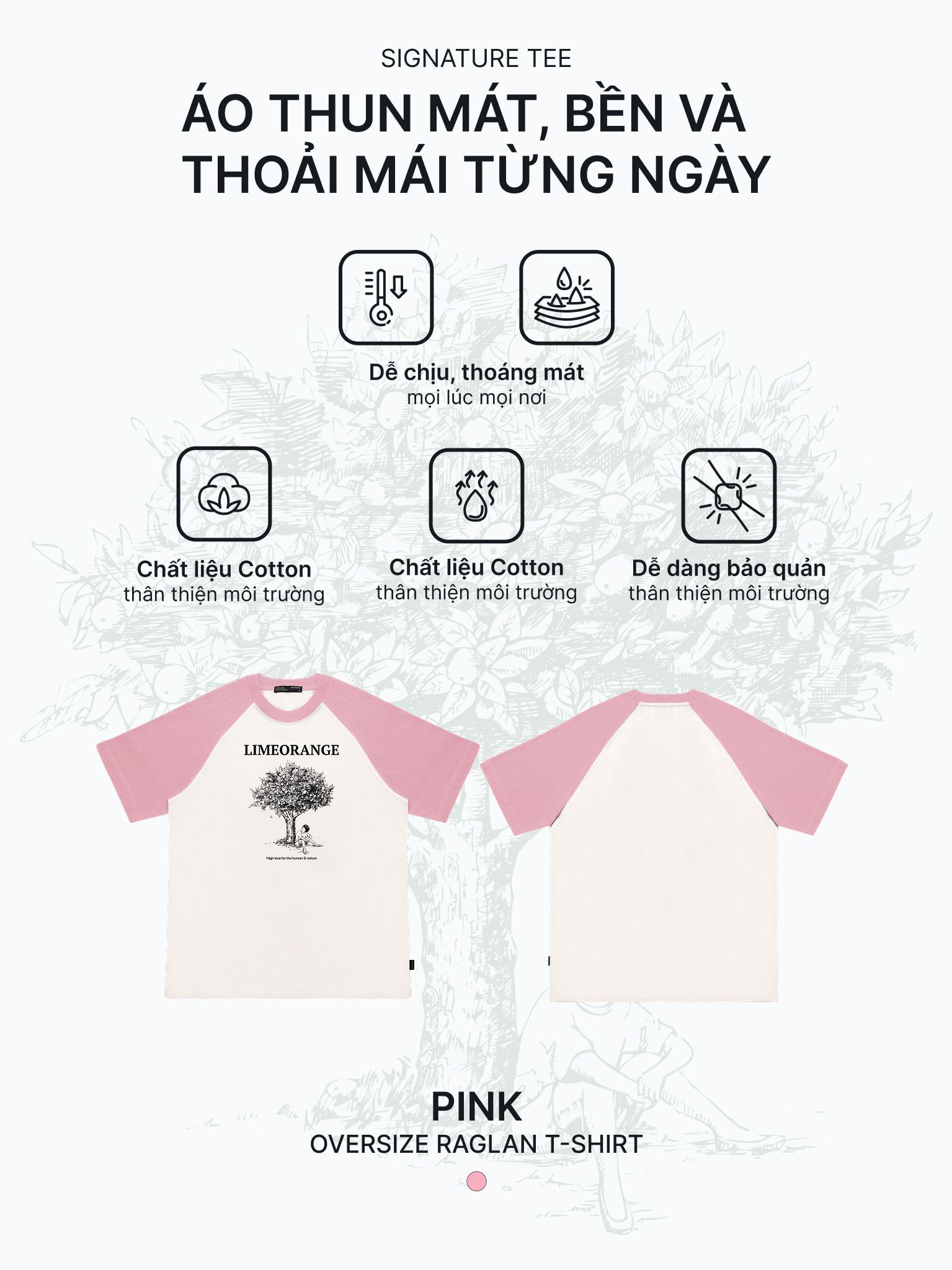 Áo thun Unisex phối tay raglan - Unisex Signature Tee