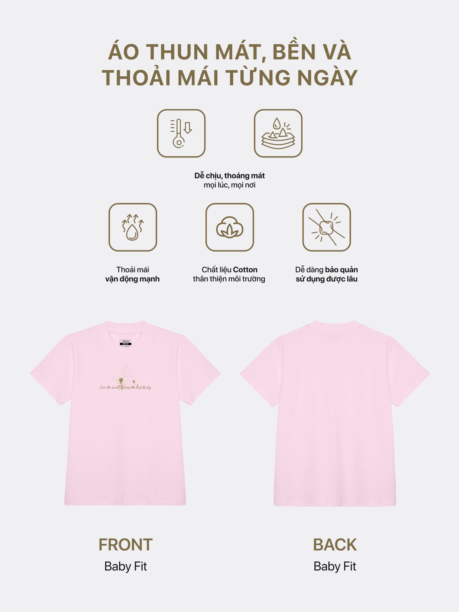Áo Thun Nữ Baby fit Graphic BST Lovely Notes LIMEORANGE