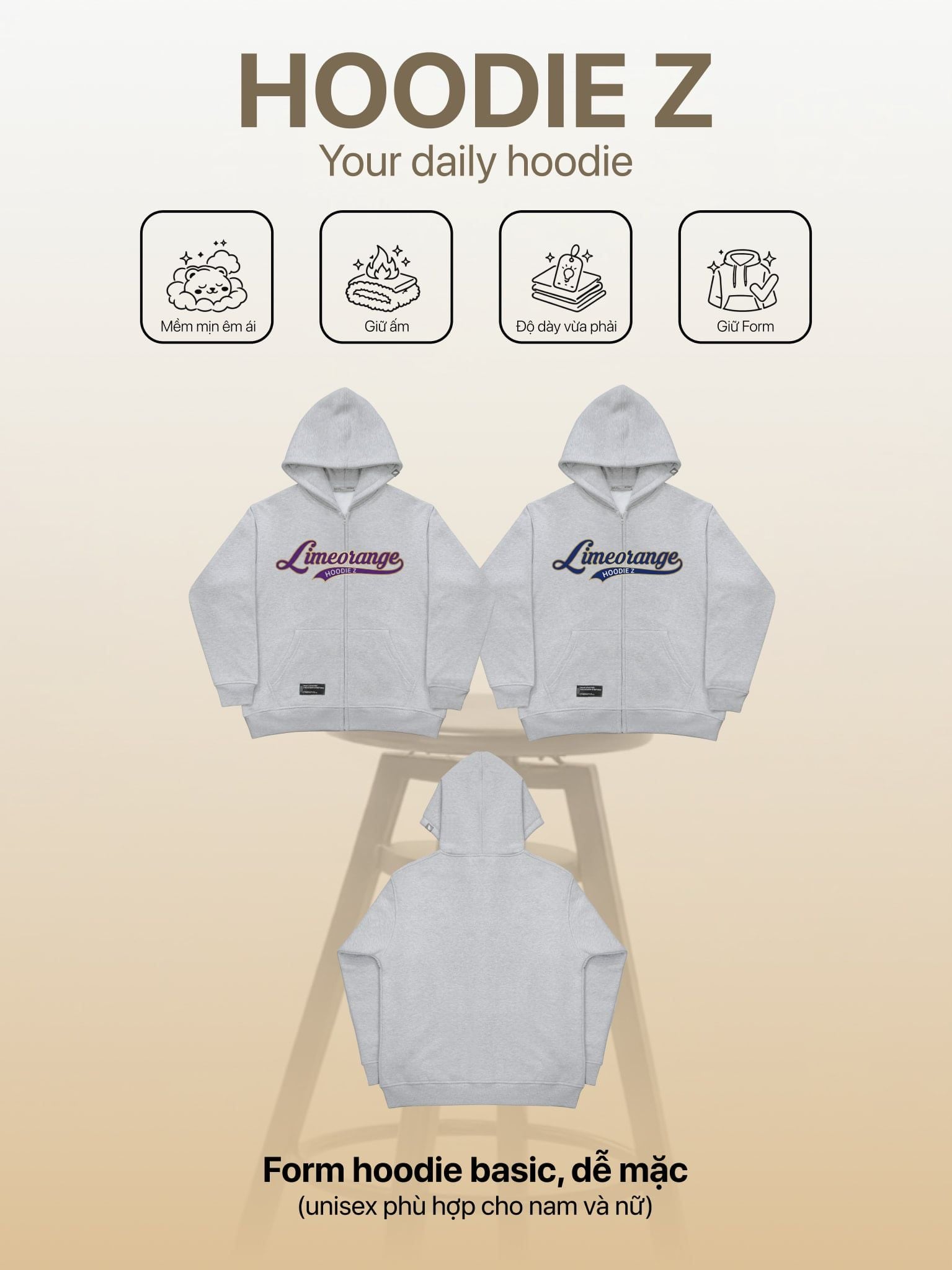 Áo Khoác UNISEX HOODIE ZIP UP