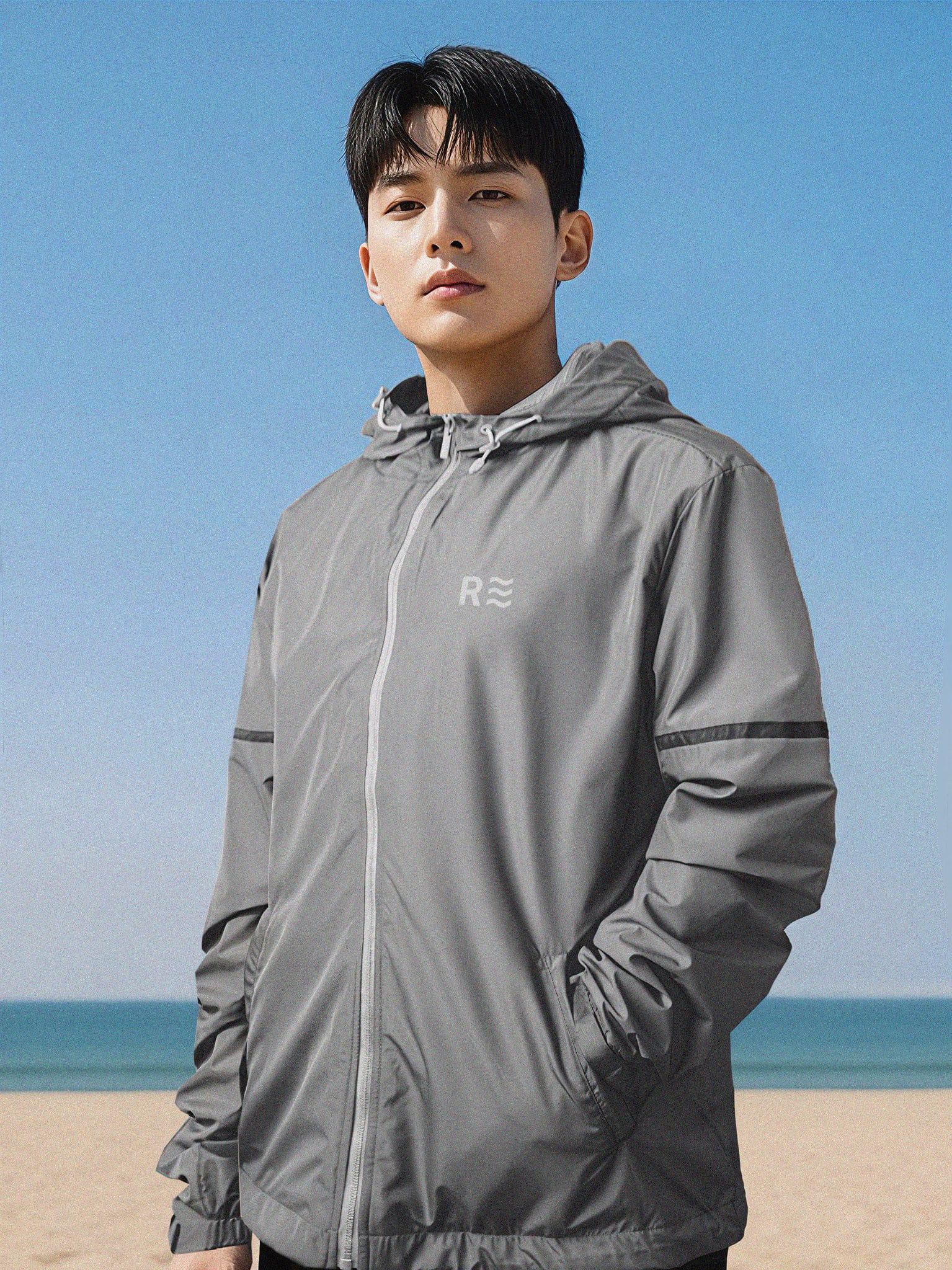 Áo khoác dù phản quang - Windstopper 8 for Men - Xám