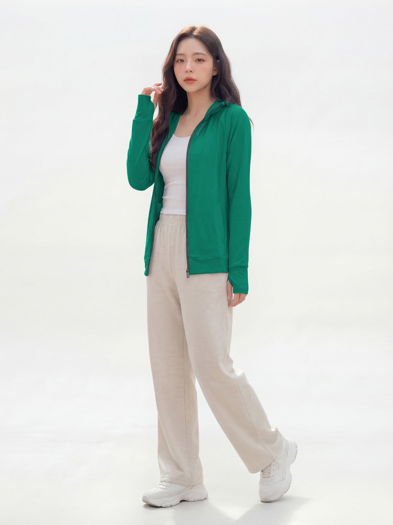 Áo khoác chống nắng chống tia UV - UV SUNSCREEN HOODIE - Xanh Lá Đậm