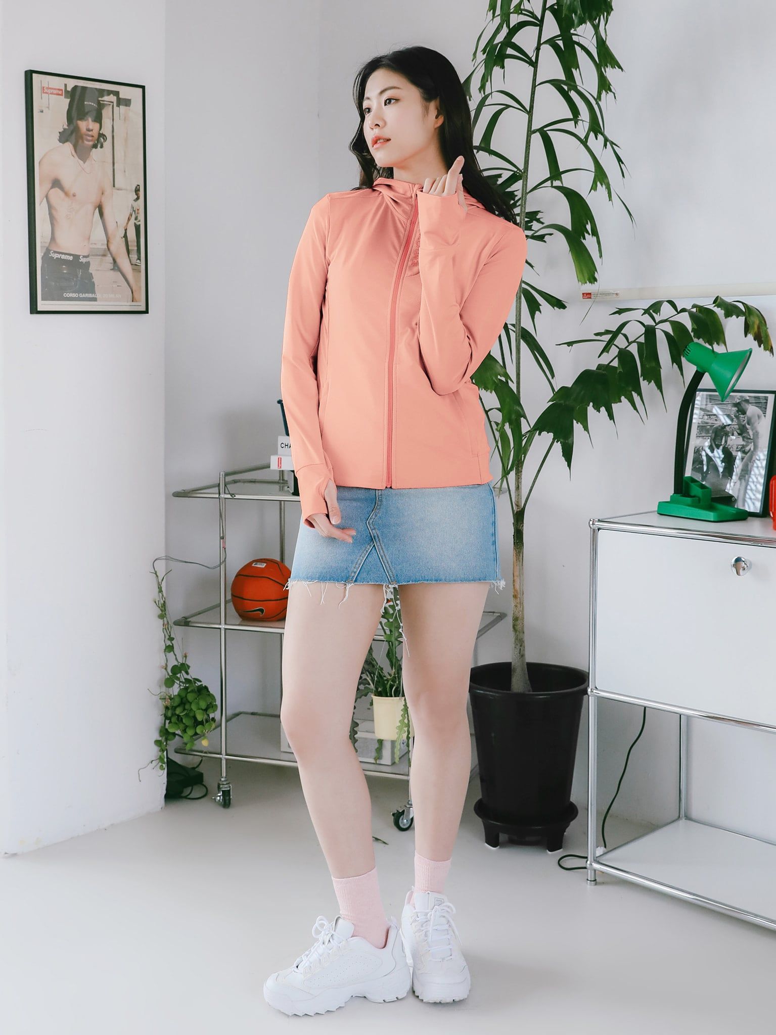 Áo khoác chống nắng, kháng khuẩn - AIR HOODIE HARDSKIN 3 - Cam Nhạt