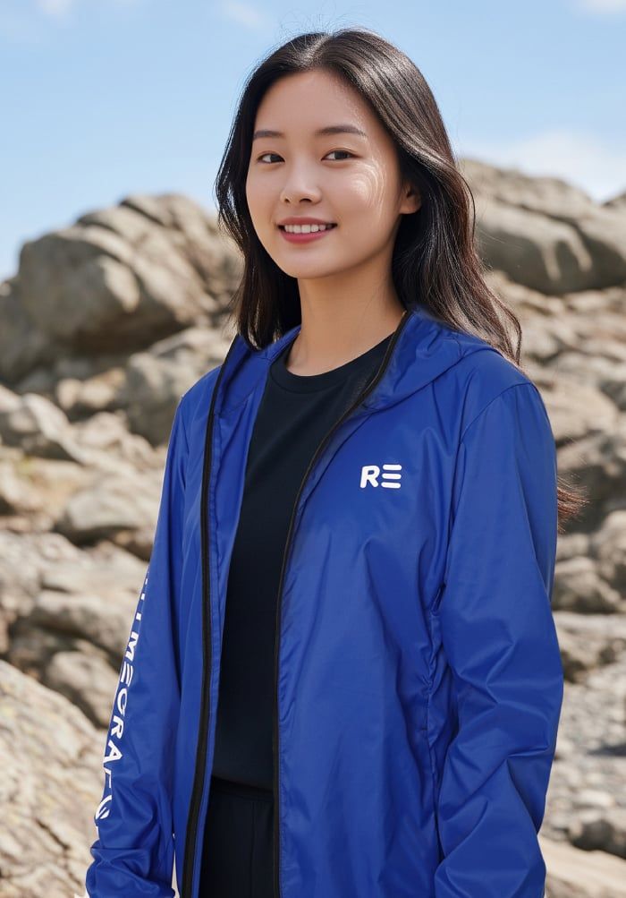 Áo khoác dù gấp gọn 1  lớp  - WindFlex Windbreaker - Mino Navy