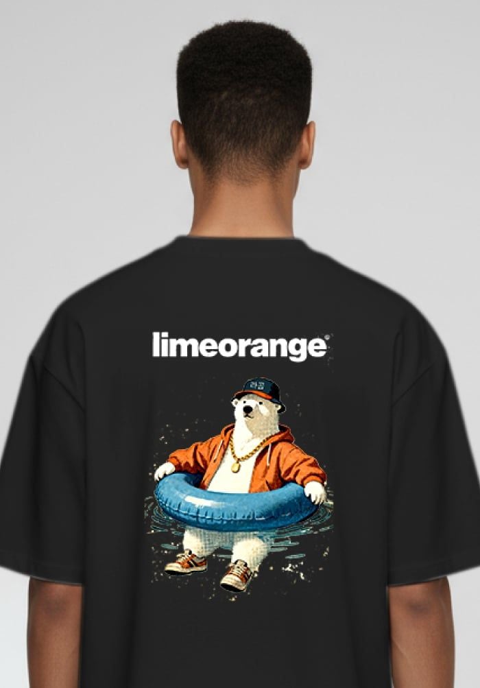 Áo thun hình in nam nữ phom Boxy - Urban Bear Club Collection - Đen