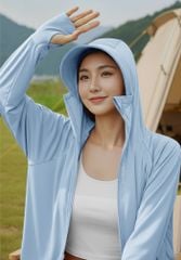 Áo Khoác Thun Lạnh Cánh Dơi Chống Nắng UVCool Lite Hoodie LIMEORANGE