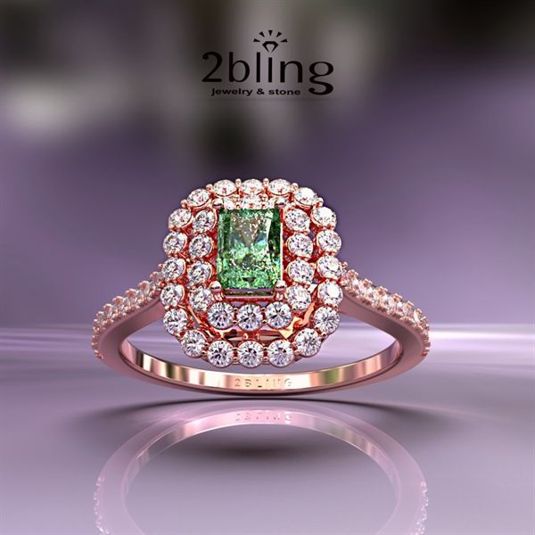  Nhẫn Thiết Kế 18K - Đá Emerald - 2BJNTK66 