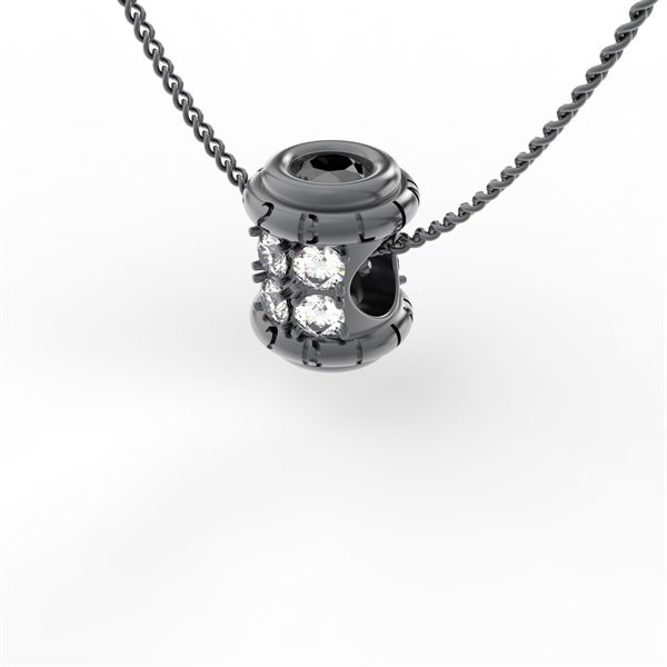  Mặt dây chuyền thiết kế XO - S95 + Đá GARNET hồng 