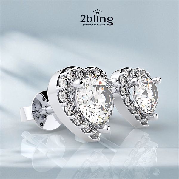  Bông tai bạc cao cấp đá - NONI3 