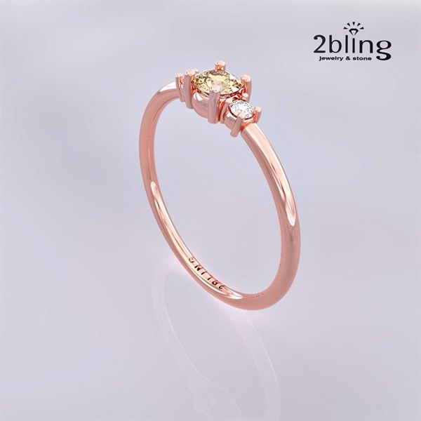  Nhẫn Thiết Kế 18K - Đá Citrine - Garnet - 2BJNTK30 