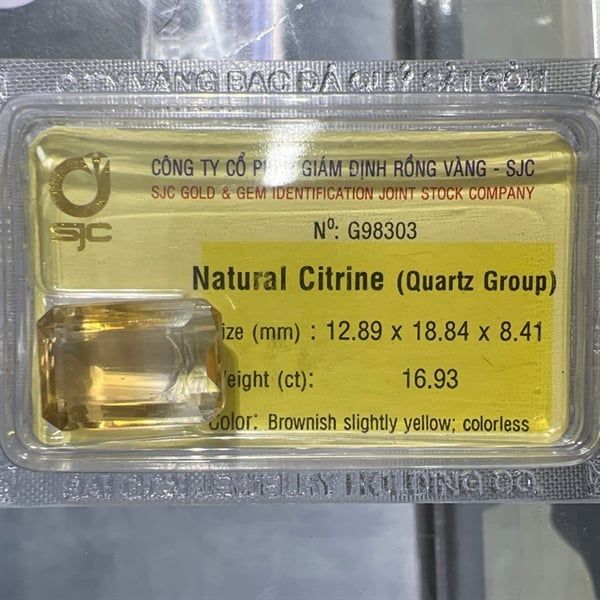  Đá Citrine - Chữ nhật 12.89 x 18.84 x 8.41 ly - 16.93 ct 