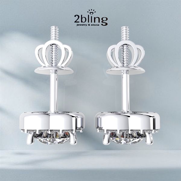  Bông tai bạc cao cấp đá - NONI3 