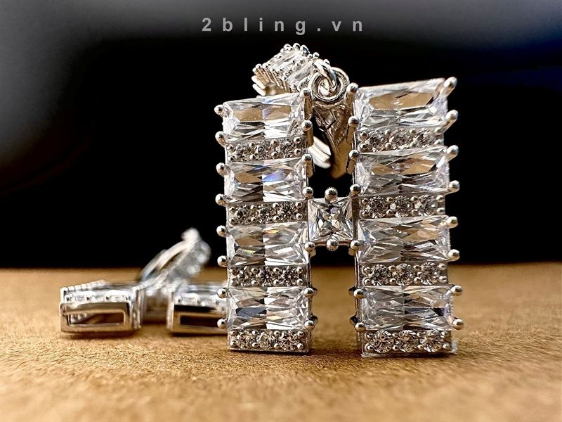  Bông tai nữ đá moissanite - 2BJB23 - Silver 