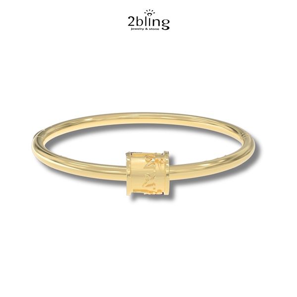  VÒNG TAY THIẾT KẾ VÀNG 18K(750) + CHARM 18K(750) CHỮ PHẠN(UM MANI PADME HUM) 