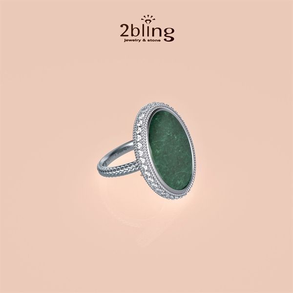  Nhẫn Thiết Kế Oval - Đá Jadeite - 2BJNTK64 