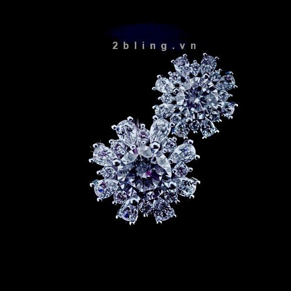  Bông tai nữ đá moissanite - 2BJB28 - Silver 