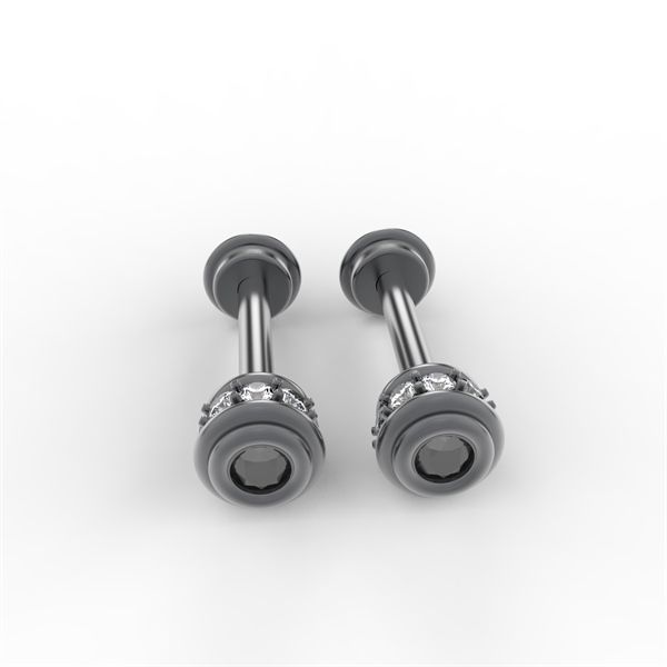  Bông tai thiết kế XO - S95 + Đá GARNET hồng 