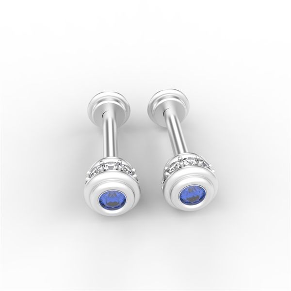  Bông tai thiết kế XO - S95 + Đá GARNET hồng 