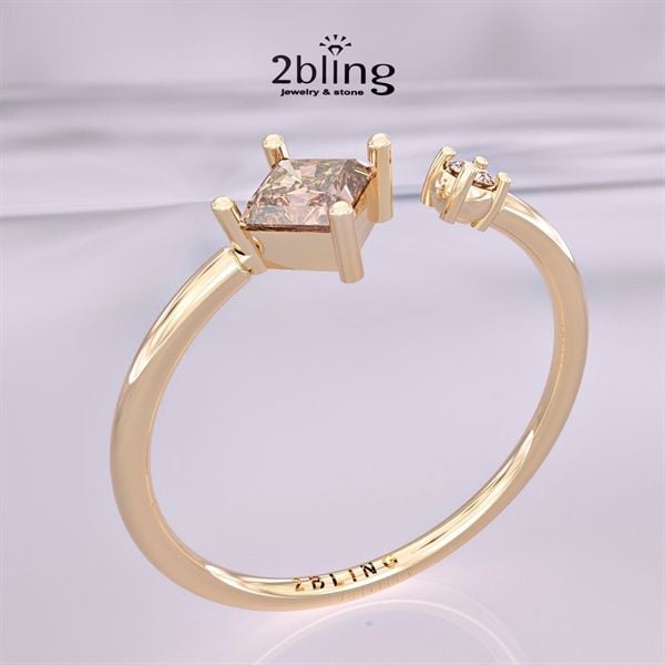  Nhẫn Thiết Kế 18K - Đá Garnet - 2BJNTK32 