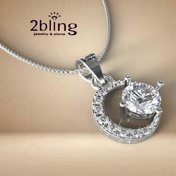  Mặt dây chuyền NONI 10 - Trăng khuyết 1 hột lớn 