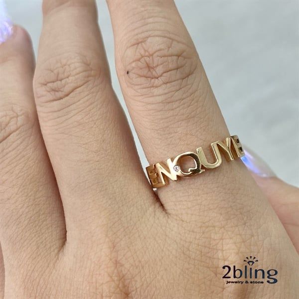  Nhẫn thiết kế 18k(750) - Nhẫn kí tự+ 3 viên xoàn tấm - SP000550 