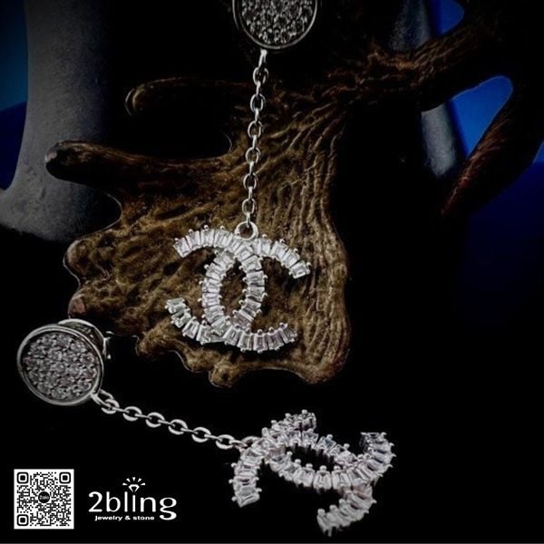  Bông tai nữ đá moissanite - 2BJB19 - Silver 