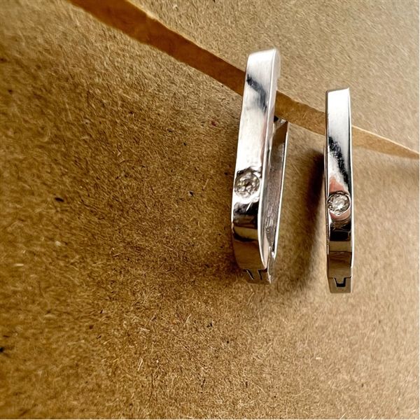  Bông tai thiết kế VOVU - S95 + Đá Moissanite 