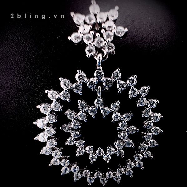  Bông tai nữ đá moissanite - 2BJB5 - Silver 