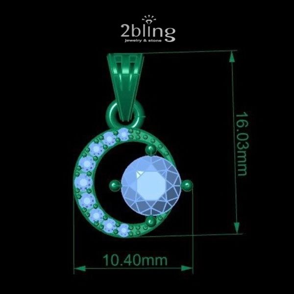  Mặt dây chuyền NONI 10 - Trăng khuyết 1 hột lớn 