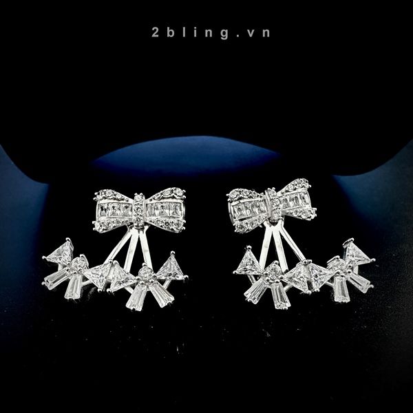  Bông tai nữ đá moissanite - 2BJB18 - Silver 