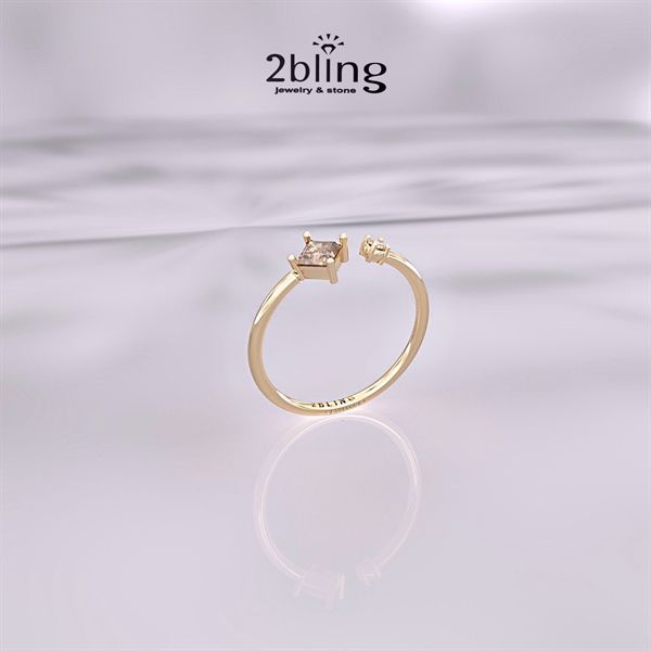  Nhẫn Thiết Kế 18K - Đá Garnet - 2BJNTK32 