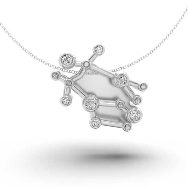  Mặt dây chuyền thiết kế CUHODA Gemini - S95 + Đá Moissanite 