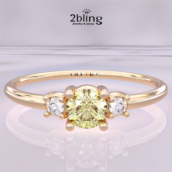  Nhẫn Thiết Kế 18K - Đá Citrine - Garnet - 2BJNTK30 