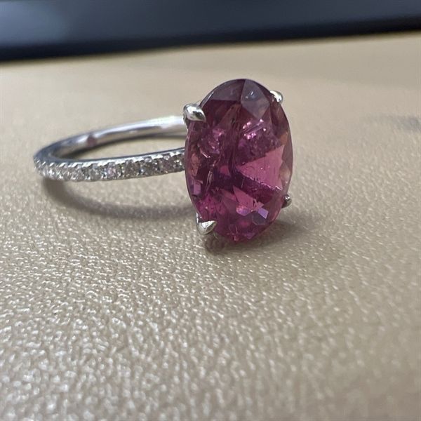  Nhẫn Thiết Kế - Đá Garnet Hồng Oval - 2BJNTK65 