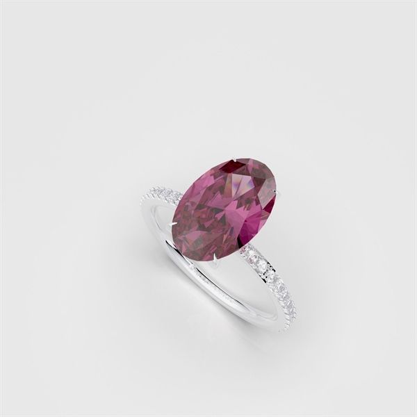  Nhẫn Thiết Kế - Đá Garnet Hồng Oval - 2BJNTK65 