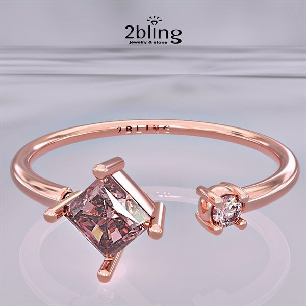  Nhẫn Thiết Kế 18K - Đá Garnet - 2BJNTK32 