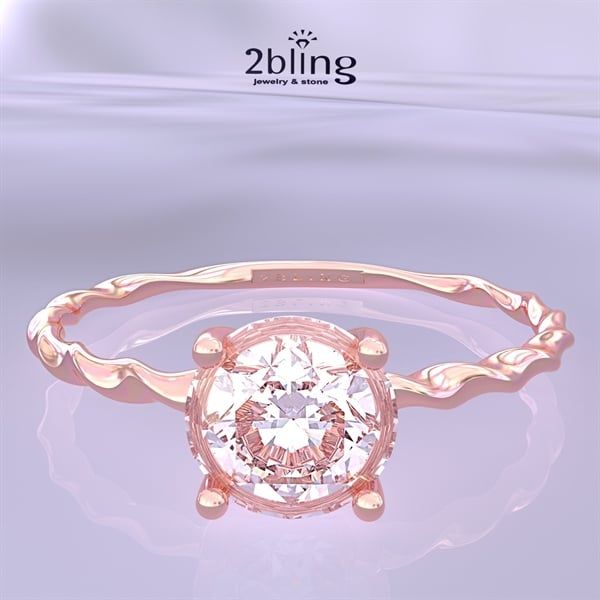  Nhẫn Thiết Kế 18K - Đá Moissanite - 2BJNTK39 