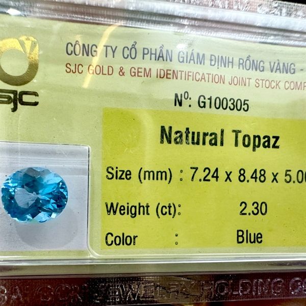 Đá Topaz - Oval 7.24x8.48x5.00 - 2.30 ct 