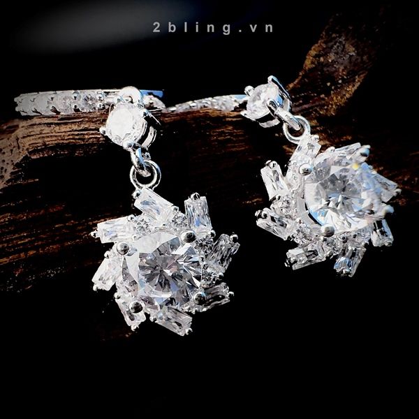 Bông tai nữ đá moissanite - 2BJB29 - Silver 
