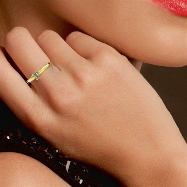 Nhẫn Thiết Kế Vàng 14k ONCOMA 3 - Đá Garnet 