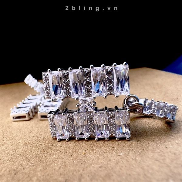  Bông tai nữ đá moissanite - 2BJB23 - Silver 