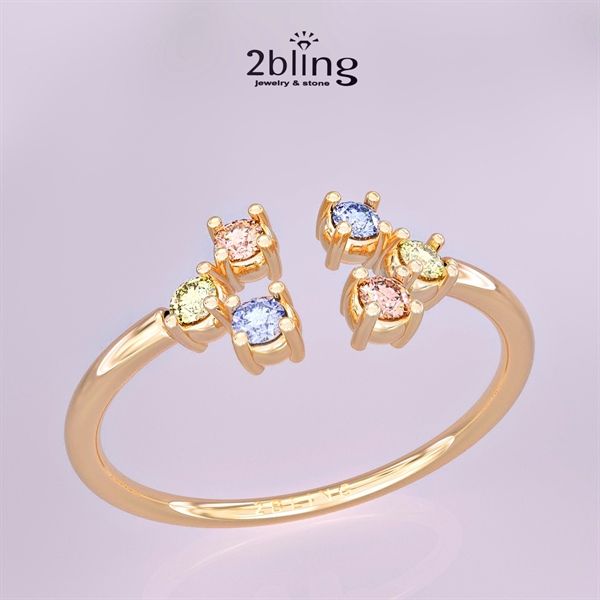  Nhẫn Thiết Kế 18K - Đá Tourmalin - 2BJNTK53 